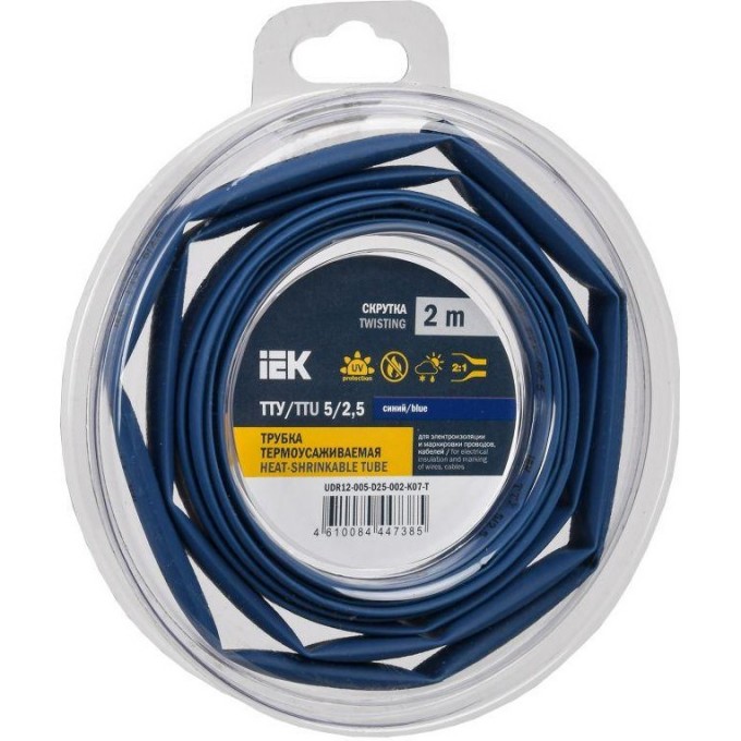 Трубка термоусадочная IEK ТТУ нг-LS 5/2.5 син. (уп.2м) UDR12-005-D25-002-K07-T Трубка термоусадочная IEK ТТУ нг-LS 5/2.5 син. (уп.2м) UDR12-005-D25-002-K07-T