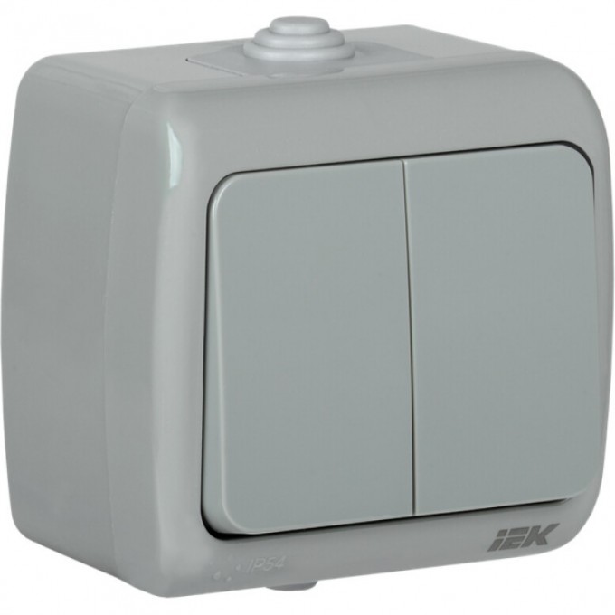 Выключатель 2-клавишный для открытой установки IEK ВС-20-2-0-А 10А IP54 AQUATIC - EVA20-K03-10-54 Выключатель 2-клавишный для открытой установки IEK ВС-20-2-0-А 10А IP54 AQUATIC - EVA20-K03-10-54