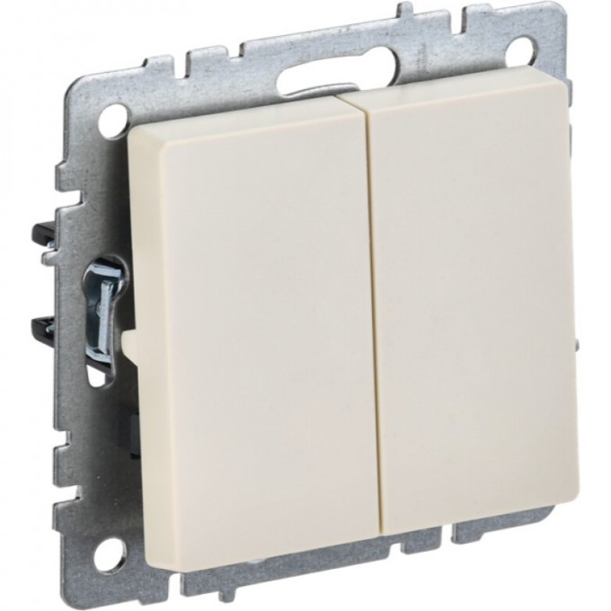 Выключатель 2-клавишный IEK BRITE 10А ВС10-2-0-БрКр бежевый - BR-V20-0-10-K10 Выключатель 2-клавишный IEK BRITE 10А ВС10-2-0-БрКр бежевый - BR-V20-0-10-K10