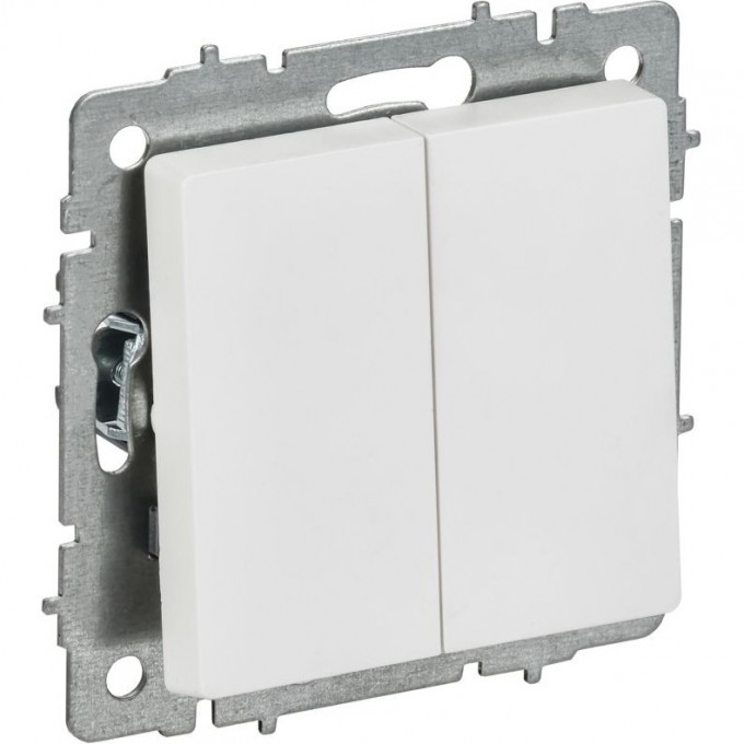 Выключатель 2-клавишный IEK СП BRITE ВС10-2-0-БрАБ 10А механизм арктич. белый BR-V20-0-10-K91