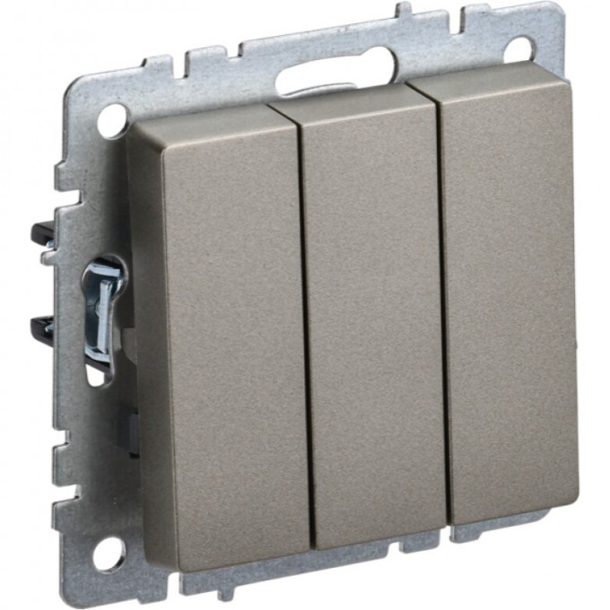 Выключатель 3-клавишный IEK BRITE 10А ВС10-3-0-БрШ шампань - BR-V30-0-10-K37 Выключатель 3-клавишный IEK BRITE 10А ВС10-3-0-БрШ шампань - BR-V30-0-10-K37